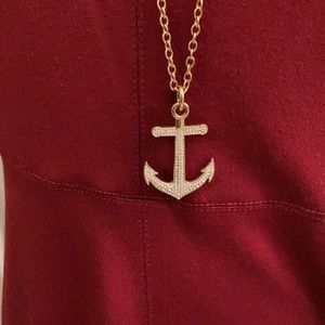 Coach Gold Pave Anchor Necklace